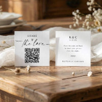 Small Modern Share the Love Cards with QR Code