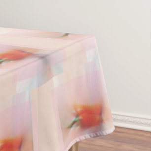 Small Motif Abstract Red Pepper Pattern Pink Peach Tablecloth