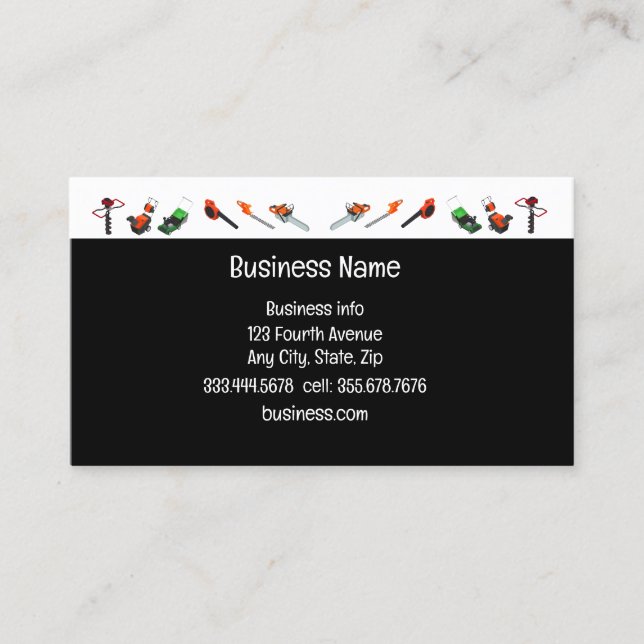 Small Motor Engine Rental  Business Card (Front)