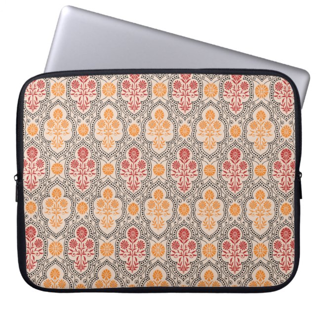 SMALL MUGHAL FLOWER PATTERN DESIGN BACKGROUND ARTp Laptop Sleeve (Front)