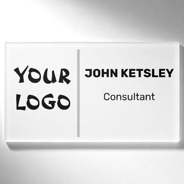 Small Name Badge Magnet Busine Logo Employee Staff (Front)