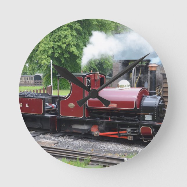 Small Narrow Gauge Locomotive Round Clock (Front)