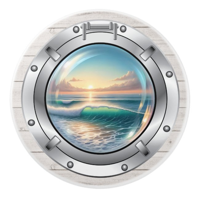 Small Nautical - Ocean Ceramic Drawer Knobs (Front)