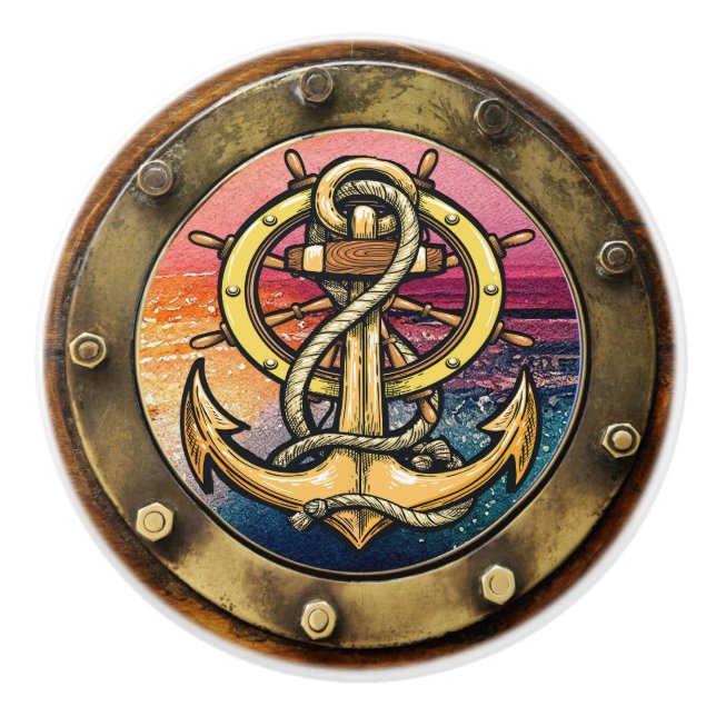 Small Nautical Porthole Drawer Knobs (Front)