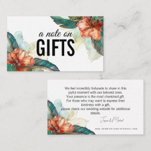 💍Small Note on GIFTS Hibiscus Serenade Paradise Enclosure Card
