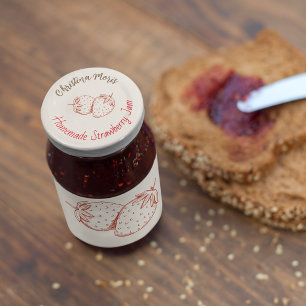Small Organic Business Strawberry Jam Label