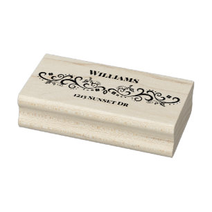Small Ornate Scroll Rubber Stamp