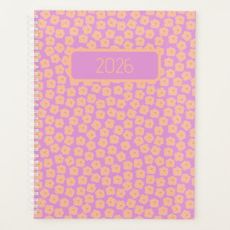 Small Peach Flowers on Pink Planner