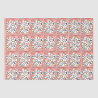 small peach mahjong tiles tissue paper
