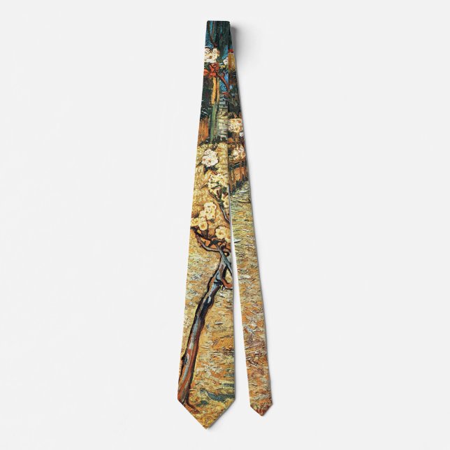 Small Pear Tree in Bloom by Vincent van Gogh Tie (Front)