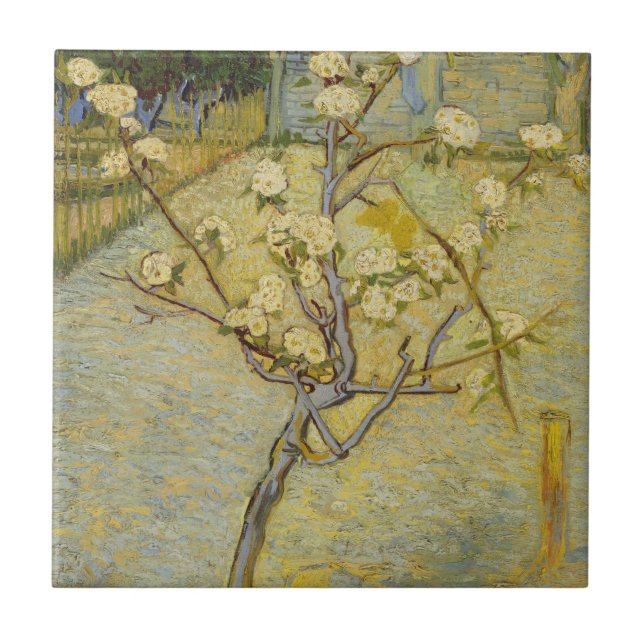 Small pear tree in blossom Tile (Front)