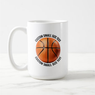 Small Personalized Text Basketball 15 oz. Custom Coffee Mug