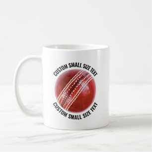 Small Personalized Text Cricke Ball 11 oz. Custom Coffee Mug