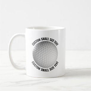 Small Personalized Text Golf Ball 11 oz. Custom Coffee Mug