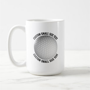 Small Personalized Text Golf Ball 15 oz. Custom Coffee Mug