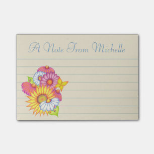Small Personalized Wildflowers Post It Notes