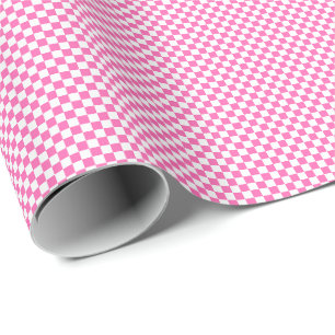 Small Pink and White Checks Wrapping Paper