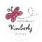 Small Pink Butterfly Book Labels