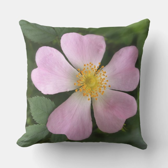 small pink flower throw pillow (Front)
