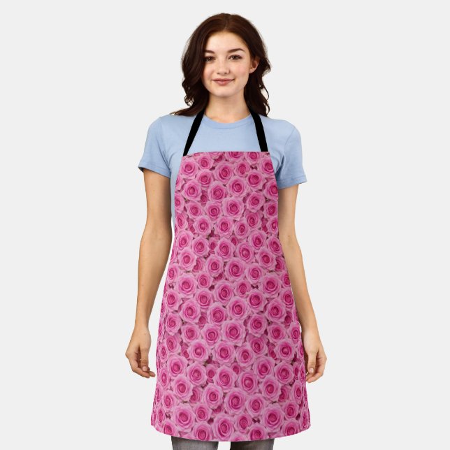 Small Pink Roses Apron (Worn)