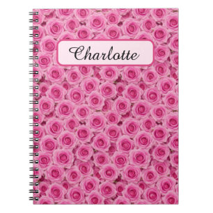 Small Pink Roses Personalized Notebook
