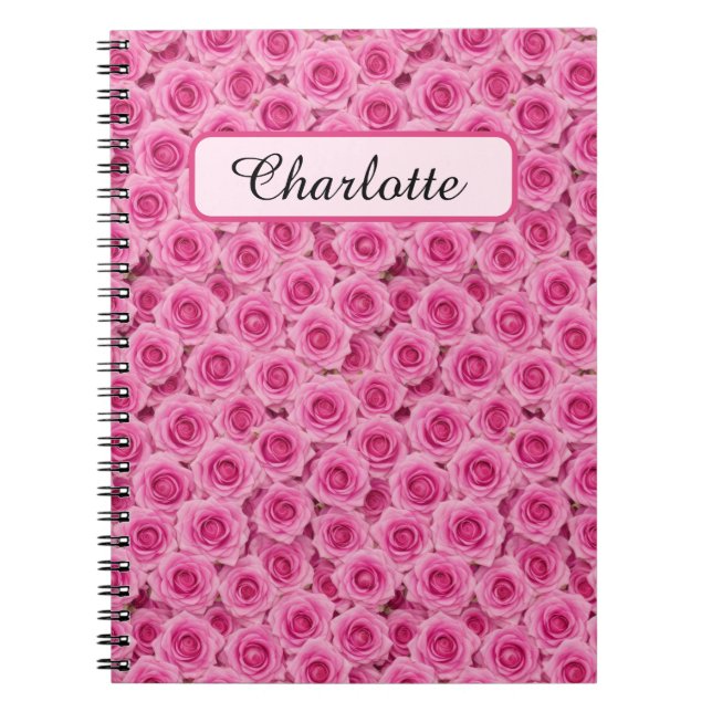 Small Pink Roses Personalized Notebook (Front)