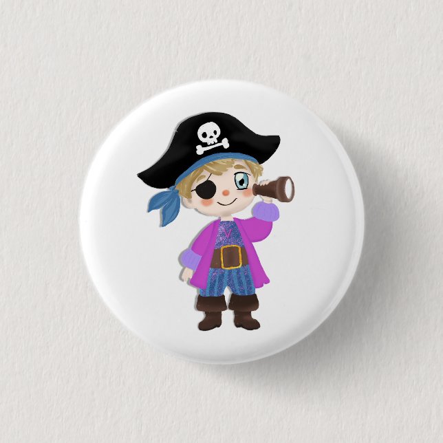 small pirate 1 inch round button (Front)