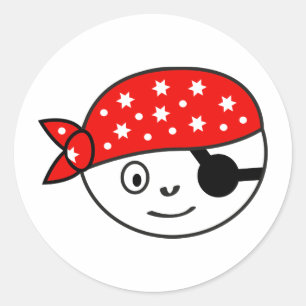 small pirate classic round sticker