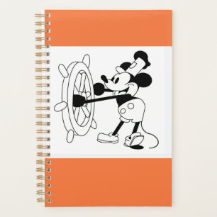 Small Planner orange with Steamboat Willie design 