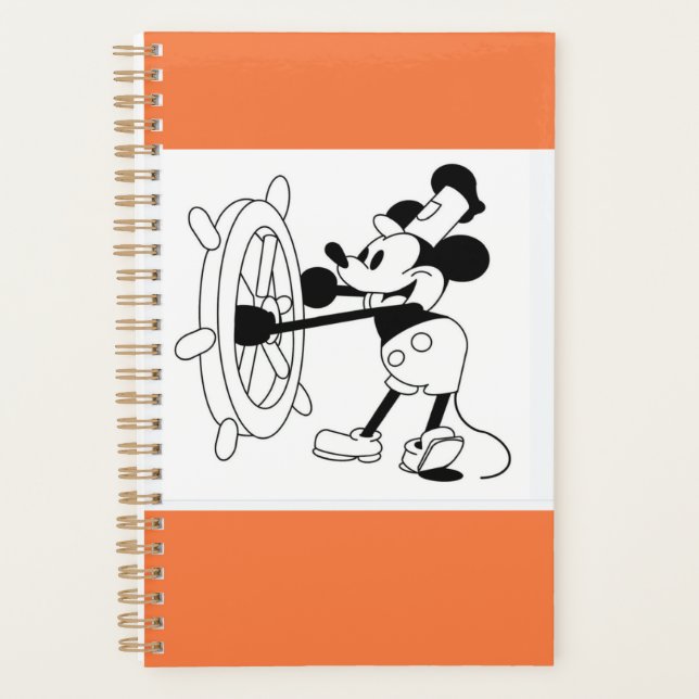 Small Planner orange with Steamboat Willie design  (Front)