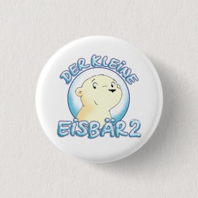 Small polar bear 2 1 inch round button (Front)