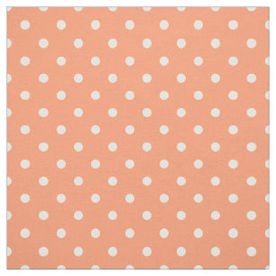 Small Polka Dot Coral Peach Fabric