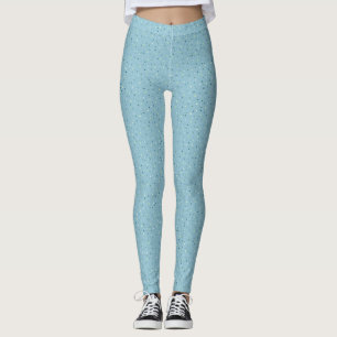Small polka dots on light blue. leggings