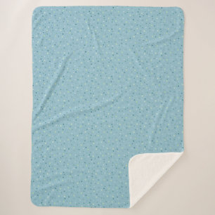 Small polka dots on light blue. sherpa blanket