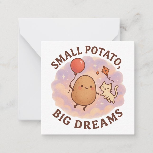 Small Potato Big Dreams – Cute Motivational Card (Front)