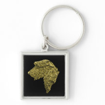 Small Premium Square Key Ring (Gold IW Head)