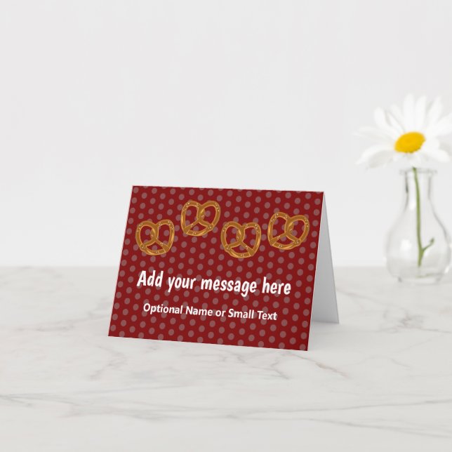Small Pretzel Salty Snacks - Dotted - your text Card (Small Plant)
