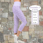 Small Purple Hearts Pattern Over Pastel Purple Capri Leggings<br><div class="desc">This fun design features a pattern of small linked purple hearts over a pastel purple background and pastel purple waistband.</div>