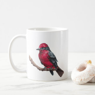 Small red bird coffee mug