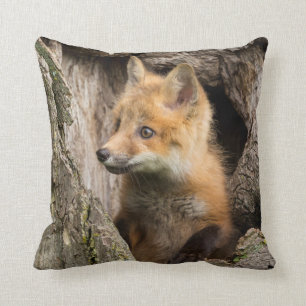 Small Red Fox in a Tree  Hollow Throw Pillow