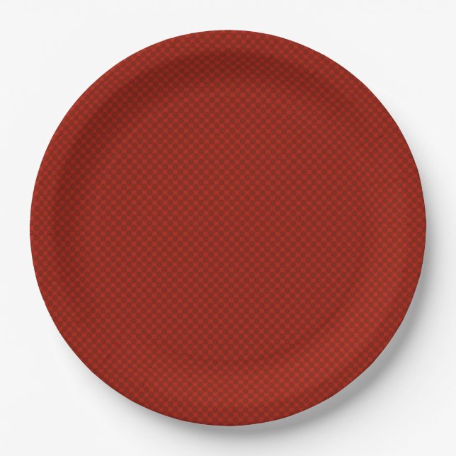 Small red geometric pattern paper plate (Front)