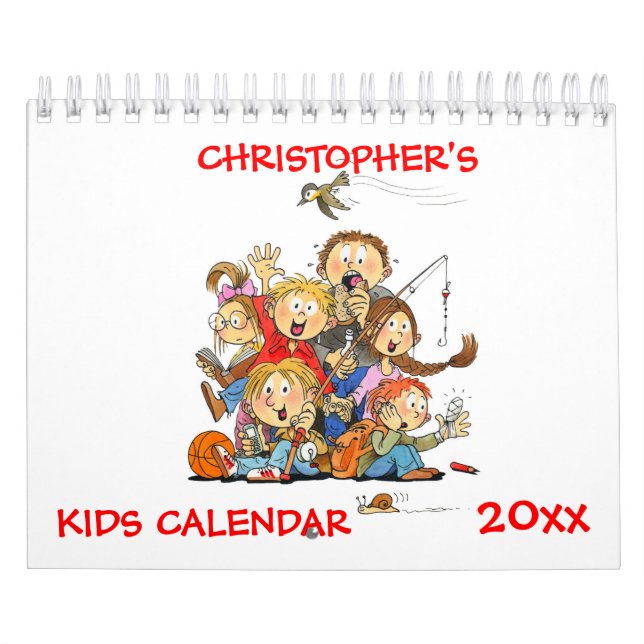 Small Red Kids Calendar Funny Calendar For Kids (Cover)
