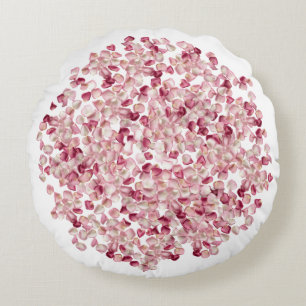 small Red rosepetals Round Pillow