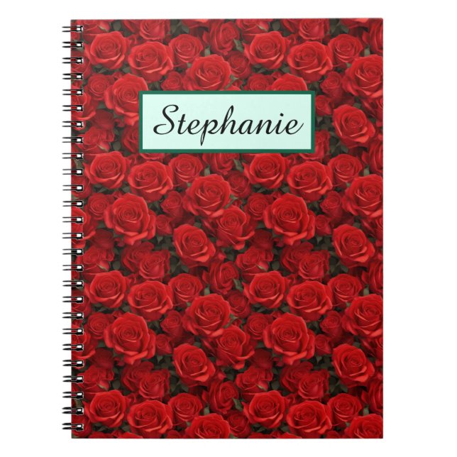 Small Red Roses Personalized Notebook (Front)