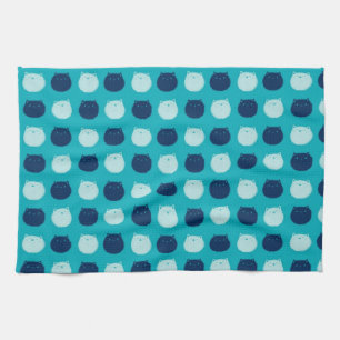 Small Round Cat Polka Dots Kitchen Towel