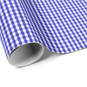 Small Royal Blue and White Gingham Wrapping Paper