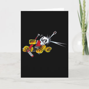 Small Saves Cartoon Hockey Goalie Slap Shot Mask S Card