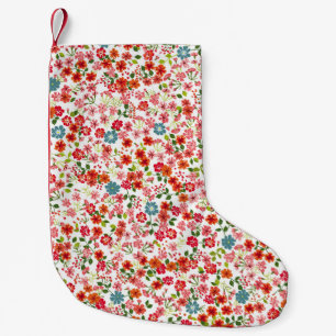 Small-scale flowers, calico style seamless backgro small christmas stocking