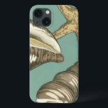 Small Shell Trio on Teal iPhone 13 Case<br><div class="desc">Megan Meagher is known for her simple art pieces. This image captures the simplicity of the seashore's treasures, of a conch shells and a starfish. Meagher encompasses a teal background in her image to contrast these treasures. Get this fine art print today on your Zazzle product today.</div>