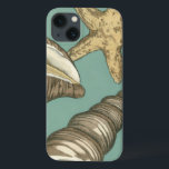 Small Shell Trio on Teal iPhone 13 Case<br><div class="desc">Megan Meagher is known for her simple art pieces. This image captures the simplicity of the seashore's treasures,  of a conch shells and a starfish. Meagher encompasses a teal background in her image to contrast these treasures. Get this fine art print today on your Zazzle product today.</div>
